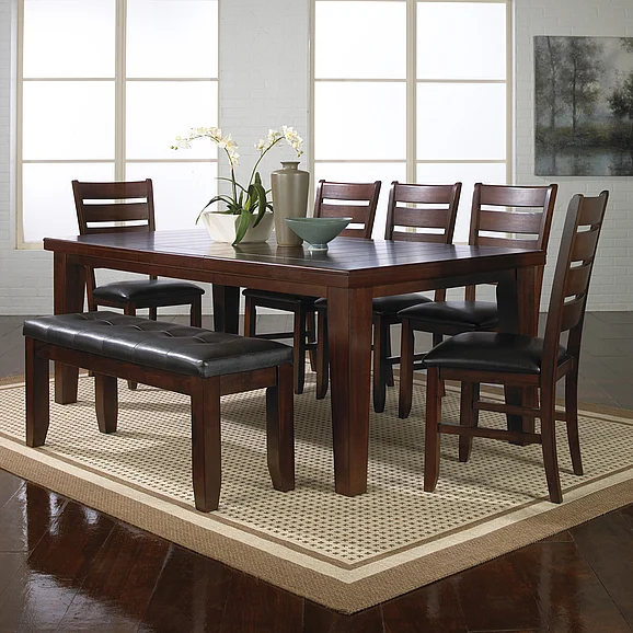 Crown Mark Bardstown 7 Piece Dining Set in Espresso