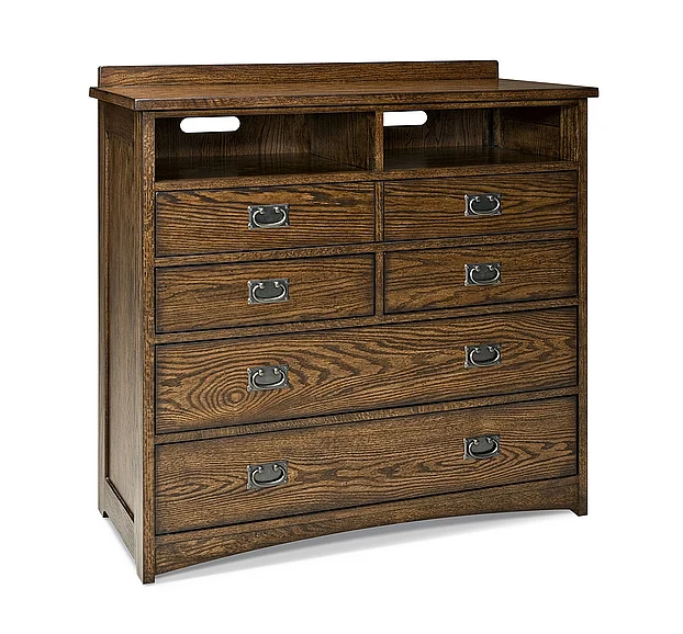 Intercon Furniture Oak Park 5 Drawer Media Chest in Mission