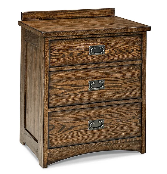 Intercon Furniture Oak Park 3 Drawer Nightstand in Mission