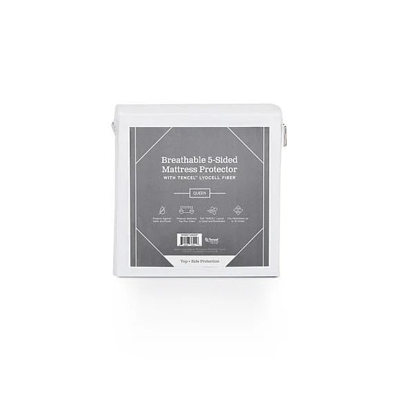 Malouf Weekender™ Breathable Five-Sided Mattress Protector with TENCEL™ Lyocell fiber - Split Cal King in White SPECIAL BUYS