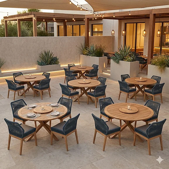 Restaurant Outdoor Dining Set - Modway Wellspring Outdoor Patio 5pc Dining Set in Blue Graphite