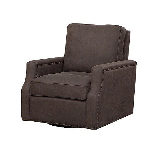 Spectra Home Welton Swivel Accent Chair in Wolverine Cocoa CLOSEOUT