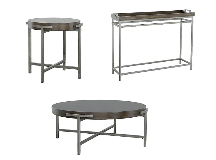 Fairfield Chair West Camden 3pc Round Cocktail Table Set in Tahitian Pearl