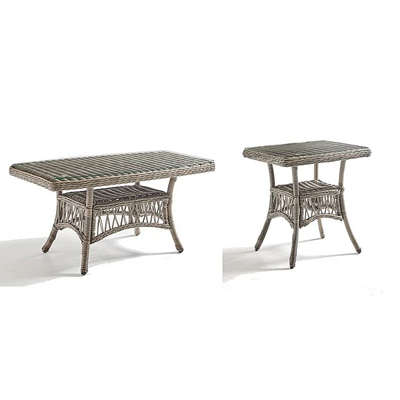 South Sea Outdoor Westbay 2pc Occasional Living Room Set in Slate Frame