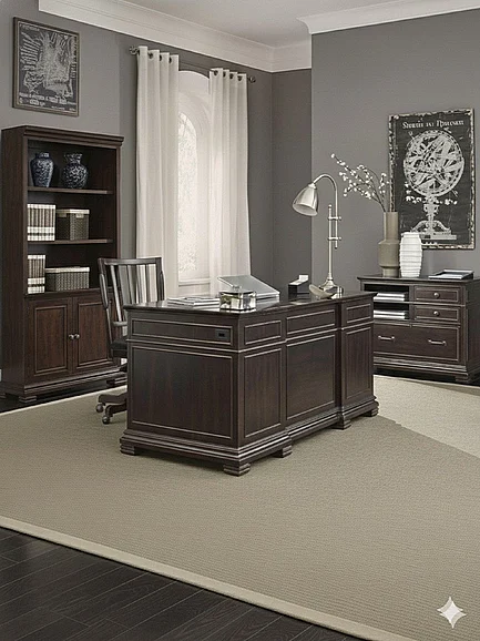 Aspenhome Weston 2pc Office Set in Brown