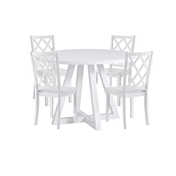Emerald Home Whitmore - Hd60581 5pc Round Dining Room Set in White