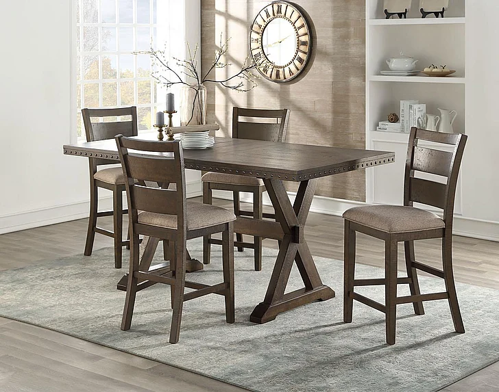 Urban Styles Whitney 5pc Counter Table Set in Tabbaco