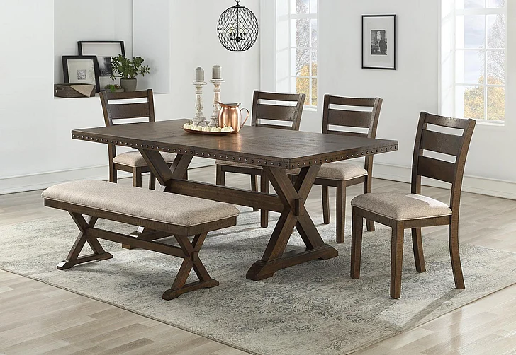 Urban Styles Whitney 5pc Dining Table Set in Tabbaco