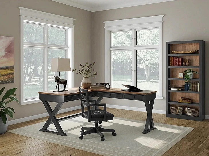 Ashley Furniture Wildenauer 2pc Home Office Set in Brown/Black