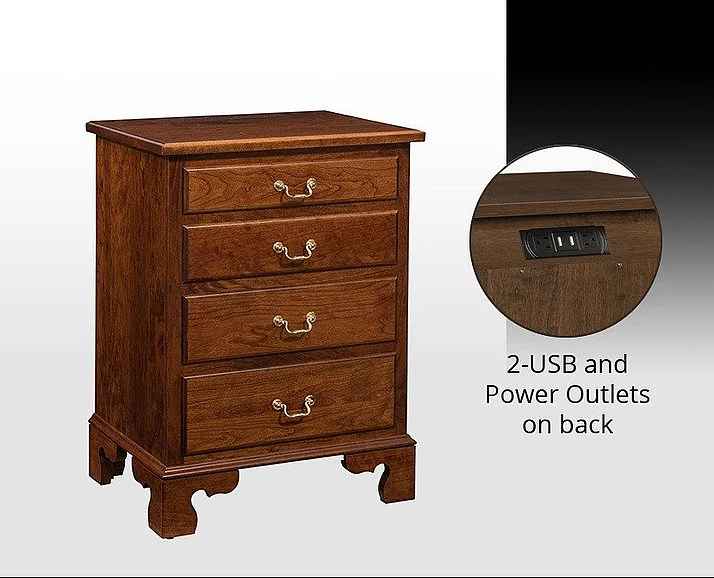 Troyer Ridge Williamsburg 4 Drawer Bedside Chest in Rustic Cherry 8306