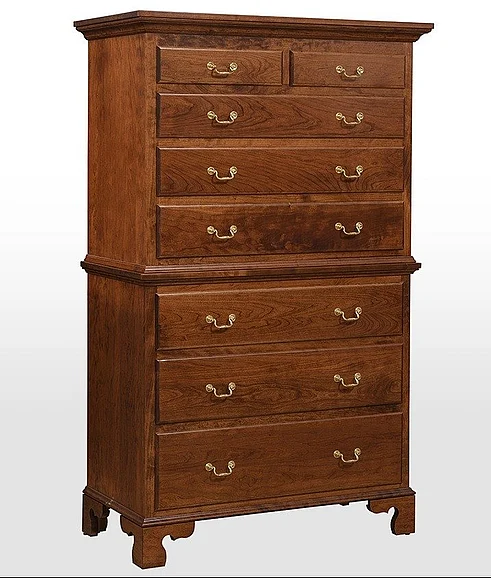 Troyer Ridge Williamsburg 8 Drawer Chest on Chest in Rustic Cherry 8307