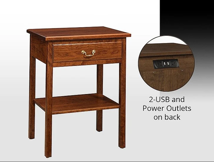 Troyer Ridge Williamsburg 1 Drawer Nightstand in Rustic Cherry 8309