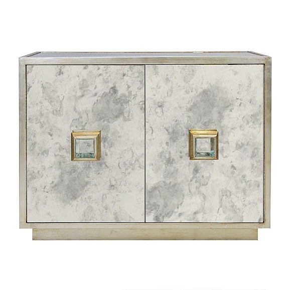 Worlds Away Winslow Ant Mirror 2 Dr Cabinet WINSLOW AMS