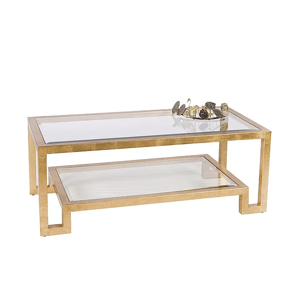 Worlds Away Winston Gold Leaf 2 Tier Coffee Table WINSTON G