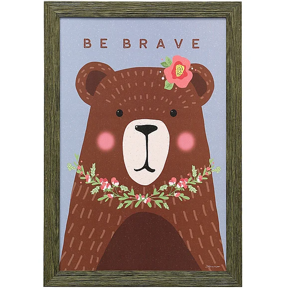StyleCraft Brave Bear Made In The Usa Framed Print Under Glass WJ30101