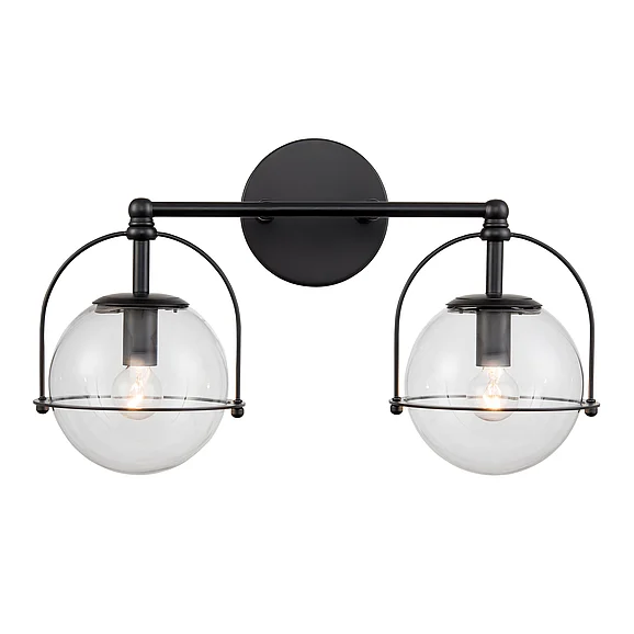 Atlas Langford 17'' Wide 2-Light Vanity Light - Matte Black WL11651-BK