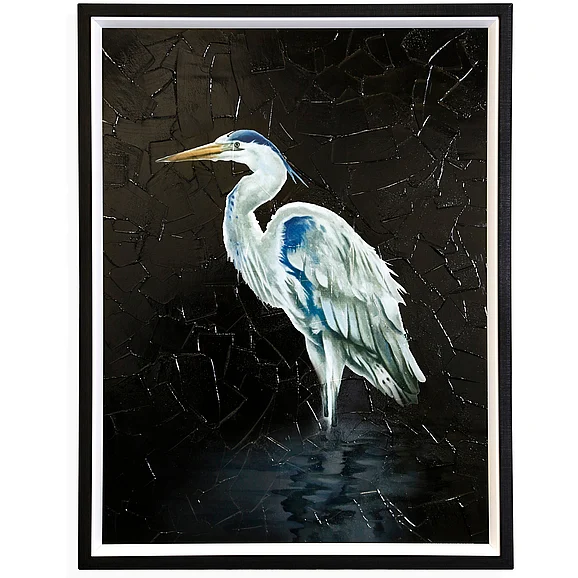 StyleCraft Bold Heron High Gloss Textured Framed Print WM23341