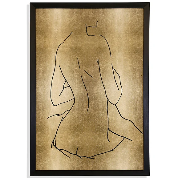 StyleCraft Female Figure Gold III Textured Framed Print WM23680