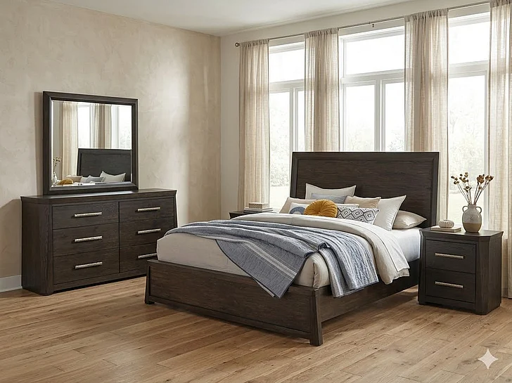 Magnussen Tauren 2pc Panel Bedroom Set in Coffee Bean