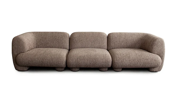 Diamond Sofa Wren 3pc Modular Set in Bark Polyester Fabric