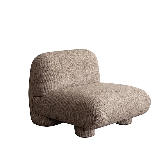 Diamond Sofa Wren Armless Chair in Bark Polyester Fabric WRENACBK