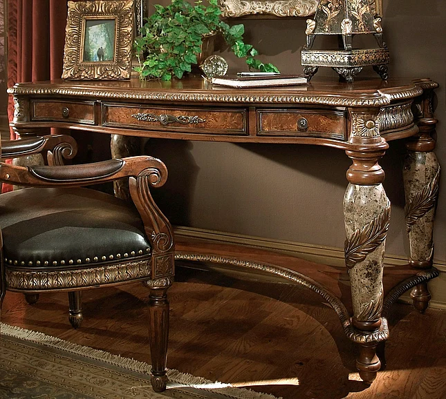 AICO Villa Valencia Writing Desk in Chestnut