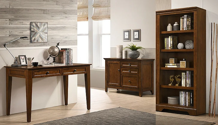 Intercon Furniture San Mateo 3pc Home Office Set with 50" Writing Desk in Tuscan