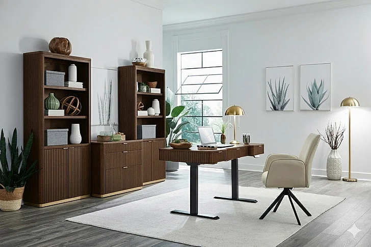 Aspenhome Rylan 4pc Lift Top Desk Office Set in Dark Roast