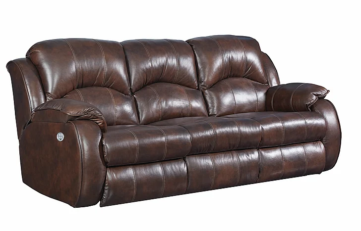 Southern Motion Cagney Power Headrest Double Reclining Sofa in Chocolate 705-61P 912-21