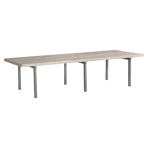 Bernhardt Exteriors Kingston Outdoor Cocktail Table in Sea Oat and Gun Metal X07-021