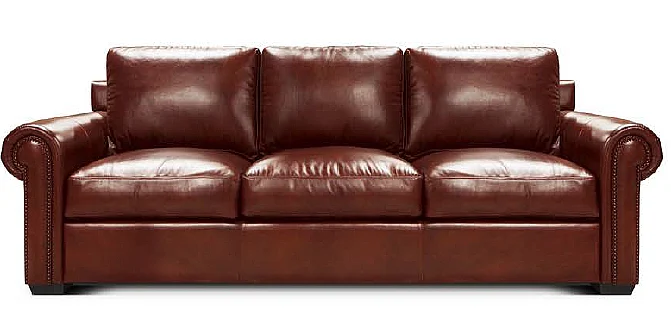 GTR Leather Wembley All Leather Sofa in Soleil Red Brown X34-30-SRB CUSTOM ITEM