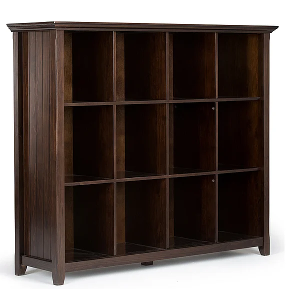 Simpli Home Acadian 12 Cube Storage in Brunette Brown AXCRACA22-BRU
