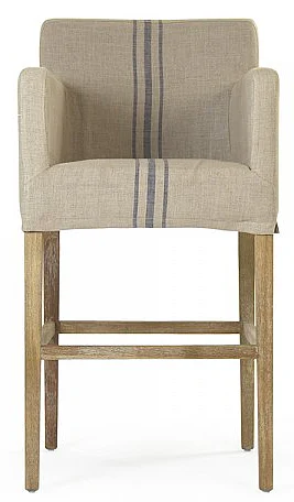 Zentique Avignon Slipcover Bar Stool in Limed Grey Oak (Set of 2) XL2001 Bar Stool E272 A033