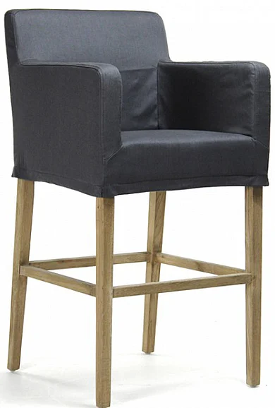 Zentique Avignon Slipcover Bar Stool in Navy (Set of 2) XL2001 Bar Stool C016