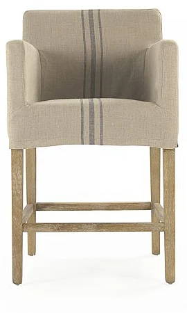 Zentique Avignon Slipcover Counter Stool in Limed Grey Oak (Set of 2) XL2001 Counter Stool E272 A033