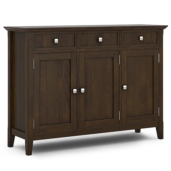 Simpli Home Acadian Wide Entryway Storage Cabinet in Brunette Brown AXCACA47W-BRU