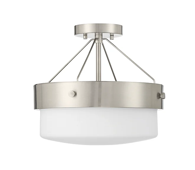 Craftmade Oak Street 2 Light Convertible Semi Flush in Brushed Polished Nickel XS3213-BNK CLOSEOUT