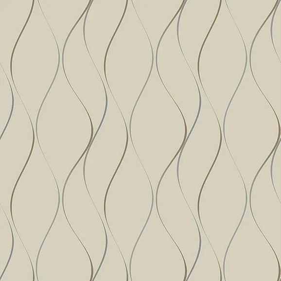 York Dazzling Dimensions Volume II E37 Wavy Stripe Wallpaper in Beige/Silver/Gold Y6201404 (Double Roll) FedEx/UPS