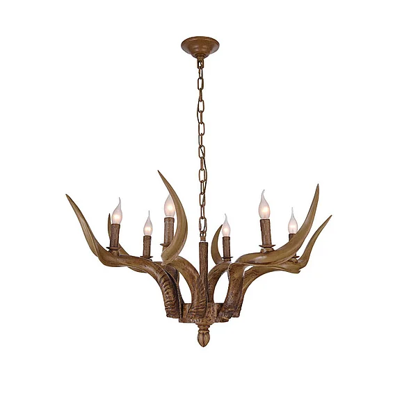 Bethel Faux Natural Horn Color Antelope Ceiling Fixture YA26C35BR