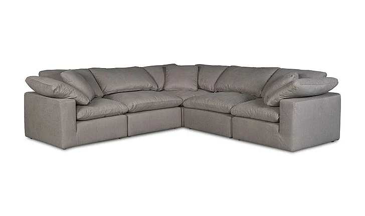 Moe's Home Terra Performance Fabric Condo Classic L Modular Sectional in Light Grey YJ-1017-29