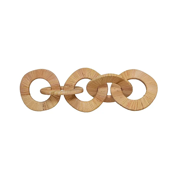 Worlds Away Square Natural Rattan Decorative Chain YOLO
