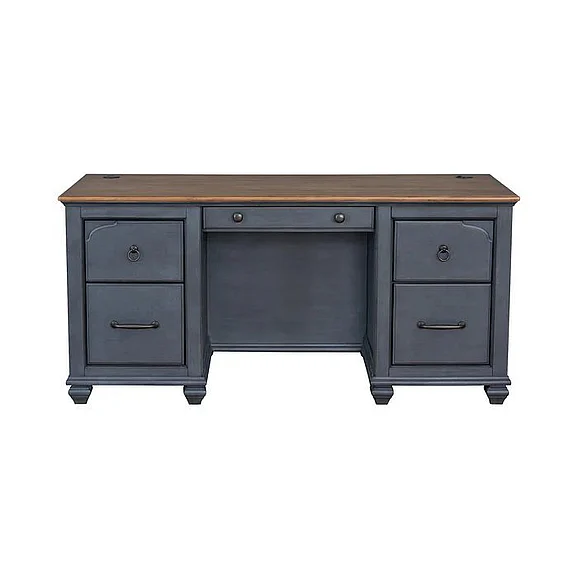 Legends Americana Executive Desk in Corduroy Blue ZAMR-6001