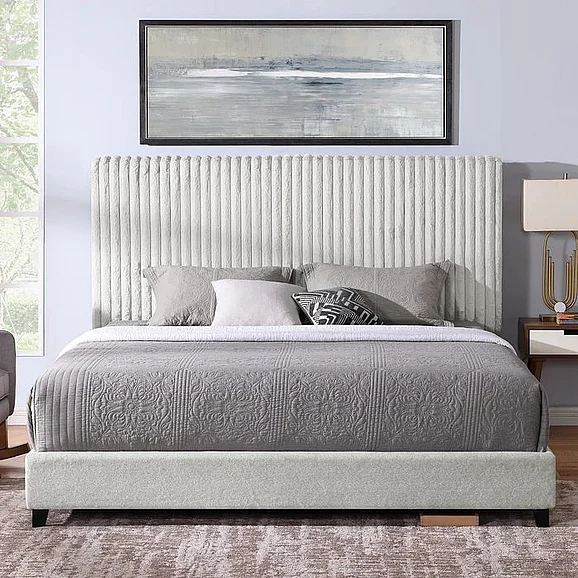 Legends Bridger Upholstered King Panel Bed in Mondo Grey ZBRD-7003QN