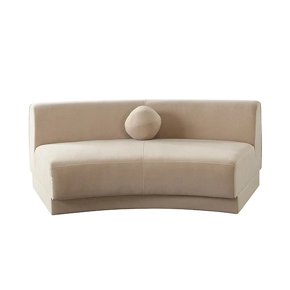 Diamond Sofa Zelda Armless Sofa with 1-Accent Pillow Ball in Light Camel Performance Velvet ZELDAASLCA