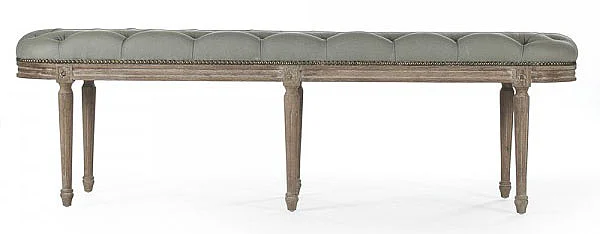 Zentique Michel Tufted Bench in Gray ZEN03 E272 I