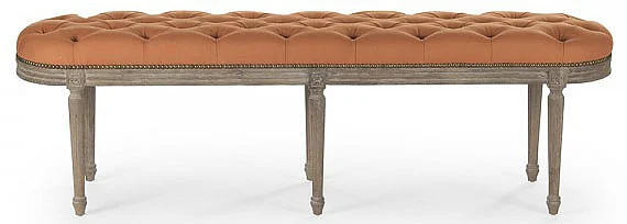 Zentique Michel Tufted Bench in Orange ZEN03 E272 S