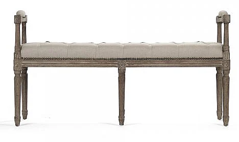 Zentique Nicolas Tufted Bench in Natural ZEN04 E272 A003