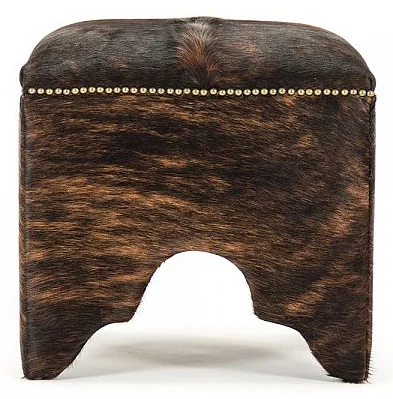 Zentique Willem Cowhide Cubic Stool in Brown/Black (Set of 2) ZEN07 CH-ED