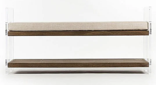 Zentique Dylan Acrylic Bench in Natural ZEN42 E255-3 A015-A
