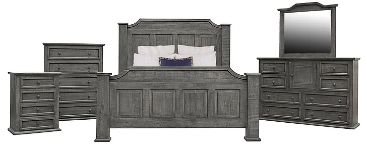 Split Nickel Doc 2pc Panel Bedroom Set